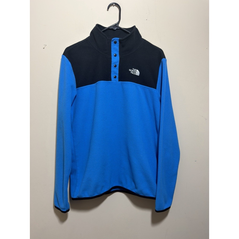 The North Face Kids Glacier 1/4 Snap Fleece Pullover Hero Blue/Black Youth XL